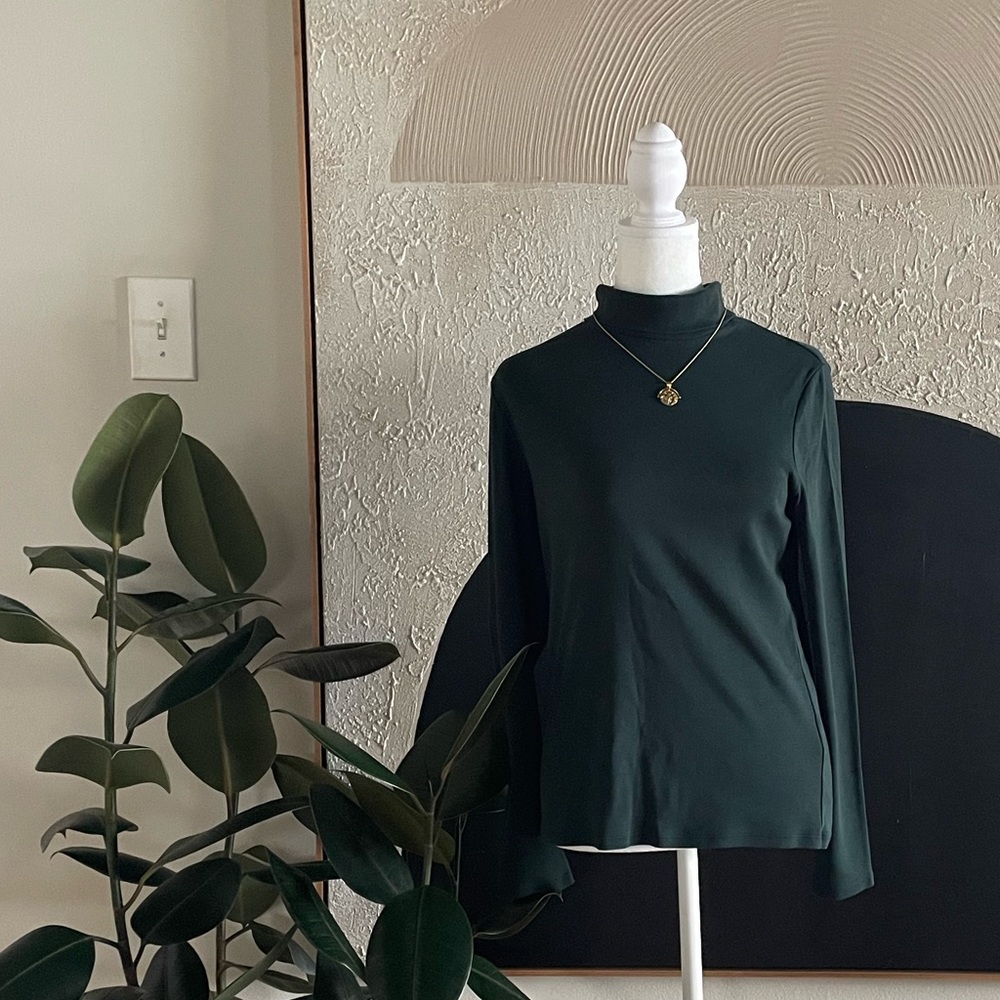 Green Uniqlo turtleneck